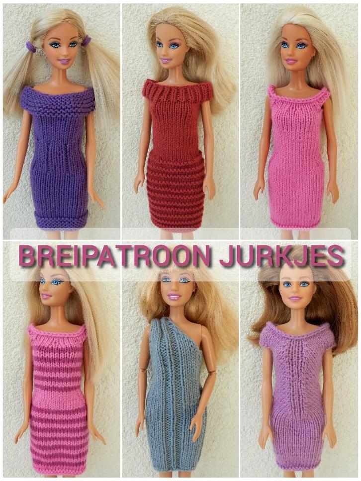 Breipatroon barbiekleertjes - 6 verschillende jurkjes, Hobby en Vrije tijd, Breien en Haken, Nieuw, Breien, Patroon of Boek, Ophalen