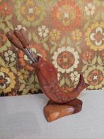 Vintage Vis Cocktailprikkers Houder, Huis en Inrichting, Woonaccessoires | Kandelaars en Kaarsen, Ophalen of Verzenden, Hout, Minder dan 25 cm