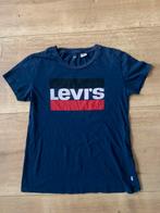 Old school retro vintage donkerblauw levis shirt, Blauw, Ophalen of Verzenden, Korte mouw, Maat 34 (XS) of kleiner