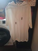 Witte hoodie, trui met capuchon en korte mouwen, maat 48/50, Ophalen of Verzenden, Zo goed als nieuw, Wit, Trui of Vest