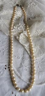 Vintage parelketting (geknoopt) met zilveren slotje, Sieraden, Tassen en Uiterlijk, Kettingen, Ophalen of Verzenden, Zo goed als nieuw
