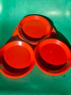Retro plastic oranje-rode bordjes Melamina Style Italy 60’s