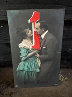Oude kaart, GN stelletje met 1 jan, 1924, Ophalen of Verzenden, 1920 tot 1940, Gelopen, Feest(dag)