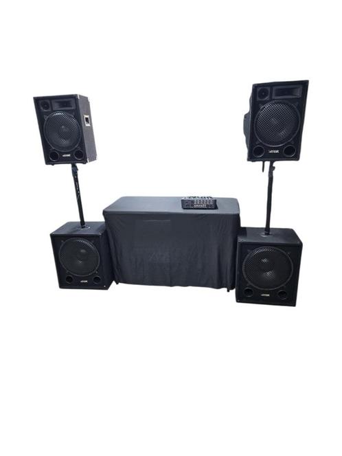 te huur speakerset 4000 watt, Hobby en Vrije tijd, Feestartikelen | Verhuur, Zo goed als nieuw, Overige, Ophalen of Verzenden