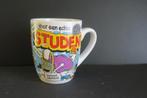 Nieuwe beker met grappige opdruk voor (aankomend) student, Nieuw, Ophalen of Verzenden, Overige stijlen, Kop(pen) en/of Schotel(s)
