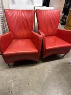 Rood leren Montis fauteuils, Huis en Inrichting, Ophalen, C, 75 tot 100 cm, Zo goed als nieuw