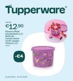 Nieuw, Tupperware koffiebus trommel 1,1 L flowers bloemen, Huis en Inrichting, Keuken | Tupperware, Nieuw, Ophalen of Verzenden