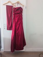 Rode Galajurk met Sjaal - Maat 38, Maat 38/40 (M), Ophalen of Verzenden, Onbekend, Gedragen