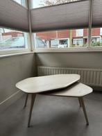 Salontafel set van 2 hout beige, Huis en Inrichting, Tafels | Salontafels, Ophalen, Minder dan 50 cm, 50 tot 100 cm, Zo goed als nieuw