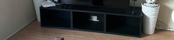 Mooie zwarte tv kast, Huis en Inrichting, Kasten | Televisiemeubels, Gebruikt, Minder dan 100 cm, 100 tot 150 cm, 25 tot 50 cm