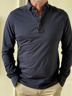 Donkerblauwe polo mey lange mouw, Mt L, Kleding | Heren, Ophalen of Verzenden, Gedragen, Blauw
