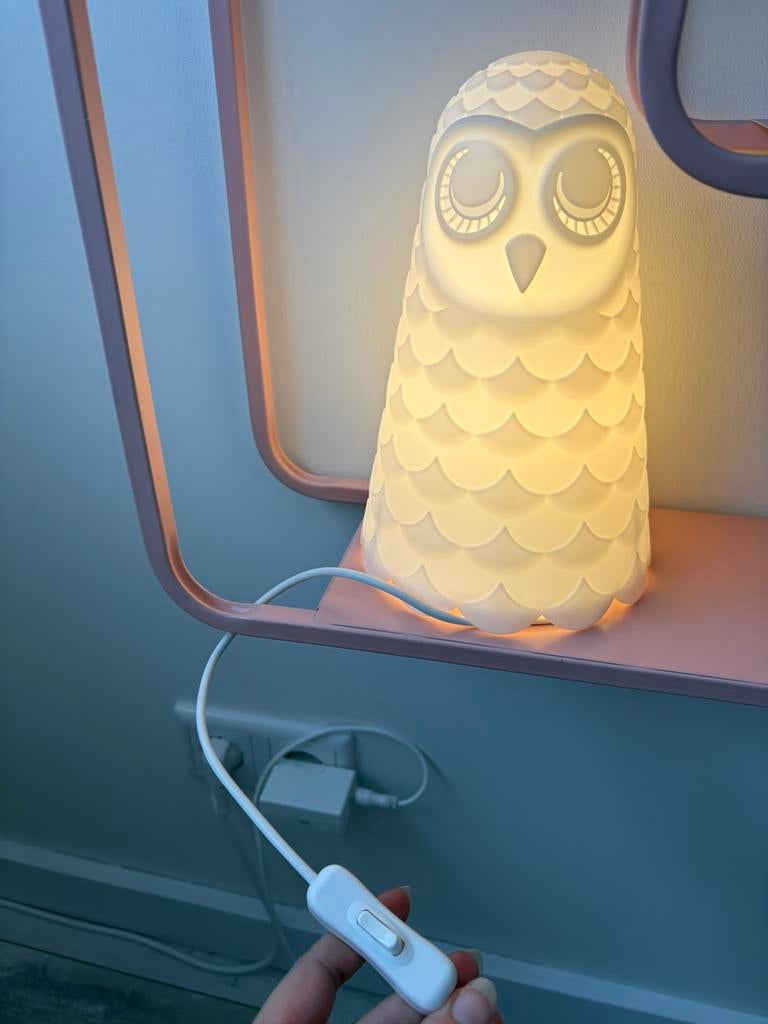 Nachtlamp uil met stekker, Huis en Inrichting, Lampen | Tafellampen, Ophalen of Verzenden, Zo goed als nieuw, Minder dan 50 cm