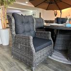 Ronde Wicker Tuinset – 5 Ruime Stoelen + voetenbank, Tuin en Terras, Tuinsets en Loungesets, Verzenden, ., Zo goed als nieuw, .