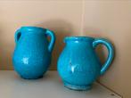 2 prachtige vazen aqua blauw/ zeeblauw, Ophalen, Blauw, Aardewerk of Porselein, Zo goed als nieuw