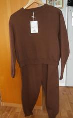 Mooi dun gebreid set Marsel Deniz mt M/L sweater en broek nw, Marsel Deniz, Ophalen of Verzenden, Nieuw, Bruin
