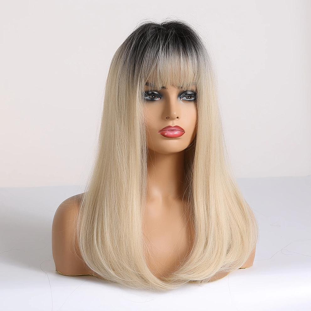 Licht Blonde Pruik Met Pony Lang Haar Lange Haren Dames, Sieraden, Tassen en Uiterlijk, Uiterlijk | Haarverzorging, Verzenden