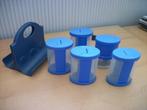 4 Tupperware Kruidenpotjes + 1 Pepermolen + Houder, Huis en Inrichting, Keuken | Tupperware, Ophalen of Verzenden, Gebruikt