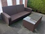Exclusieve luxe Jati & Kebon bank + tafel met glasplaat, Ophalen, Zo goed als nieuw, Wicker