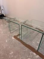 Framati bridge glazen bijzettafeltjes, Minder dan 55 cm, Overige vormen, Ophalen, 45 tot 60 cm