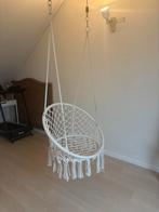 Schommel hangstoel gehaakt wit boho, Huis en Inrichting, Fauteuils, Ophalen, Zo goed als nieuw, 75 tot 100 cm, 50 tot 75 cm