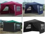 Easy-Up-Vouw-Partytent 3x3m. Zwart of Rood, Blauw of Groen, Tuin en Terras, Partytenten, Ophalen of Verzenden, Nieuw, Partytent