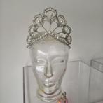 Carnaval Tiara Diadeem Prinses Pauw Parels, Ophalen of Verzenden, Zo goed als nieuw, Carnaval