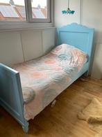 Romantisch brocante bed 1 persoons met bedbodem en matras, Huis en Inrichting, Slaapkamer | Bedden, 190 cm of minder, 90 cm, Gebruikt