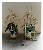2 deco vogelkooitjes met kunst plantjes allerlei doeleinden, Ophalen of Verzenden