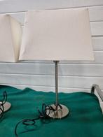 tafellampen chroom met schakelaar en witte kap, Huis en Inrichting, Lampen | Tafellampen, Ophalen of Verzenden