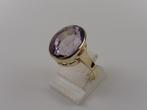 Gouden vintage damesring met amethist                    G98, 18 tot 19, Gebruikt, ., Paars