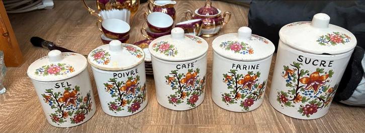 Vintage Keramische Voorraadpotten - Set van 5, Huis en Inrichting, Keuken | Servies, Gebruikt, Overige typen, Overige stijlen