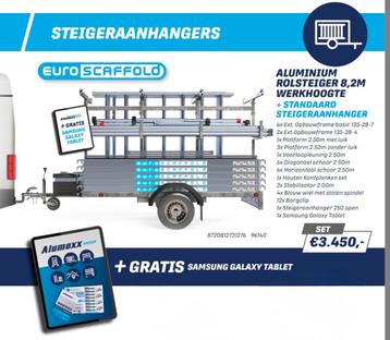 GRATIS SAMSUNG TABLET bij euroscaffold kar 135x250x8,2m beschikbaar voor biedingen