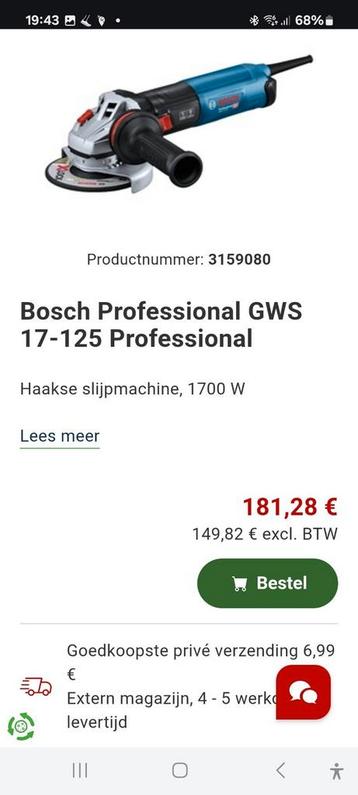 BOSCH GWS17-125CI beschikbaar voor biedingen