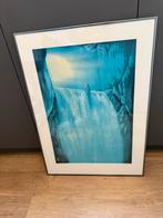 Schilderij van een waterval met kasteel, Antiek en Kunst, Kunst | Schilderijen | Klassiek, Ophalen of Verzenden