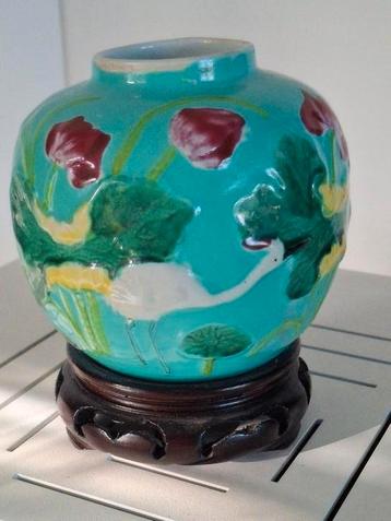 Chinese Wang Bing Rong gemberpot-kraanvogel- ca.1940 beschikbaar voor biedingen