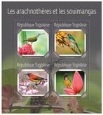 2014 Togo Fauna Vogels Zonnevogels en Spinnenjagers, Ophalen of Verzenden, Postfris, Dier of Natuur