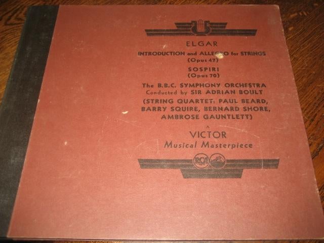 His Masters Voice 78 RPM Record/Elgar Introduction & Allegro, Gebruikt, Overige typen, Ophalen of Verzenden, 12 inch