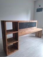 Steigerhouten kinderbureau met krijtbord en opbergruimte, Kinderen en Baby's, Kinderkamer | Tafels en Stoelen, Ophalen, Zo goed als nieuw