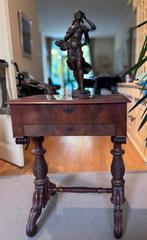 Antieke Biedermeier Naaitafel/bijzettafel. 2 lades,1820/1830, Ophalen