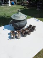 14005) mooie oude terrine met 12 kommetjes, Antiek en Kunst, Ophalen of Verzenden