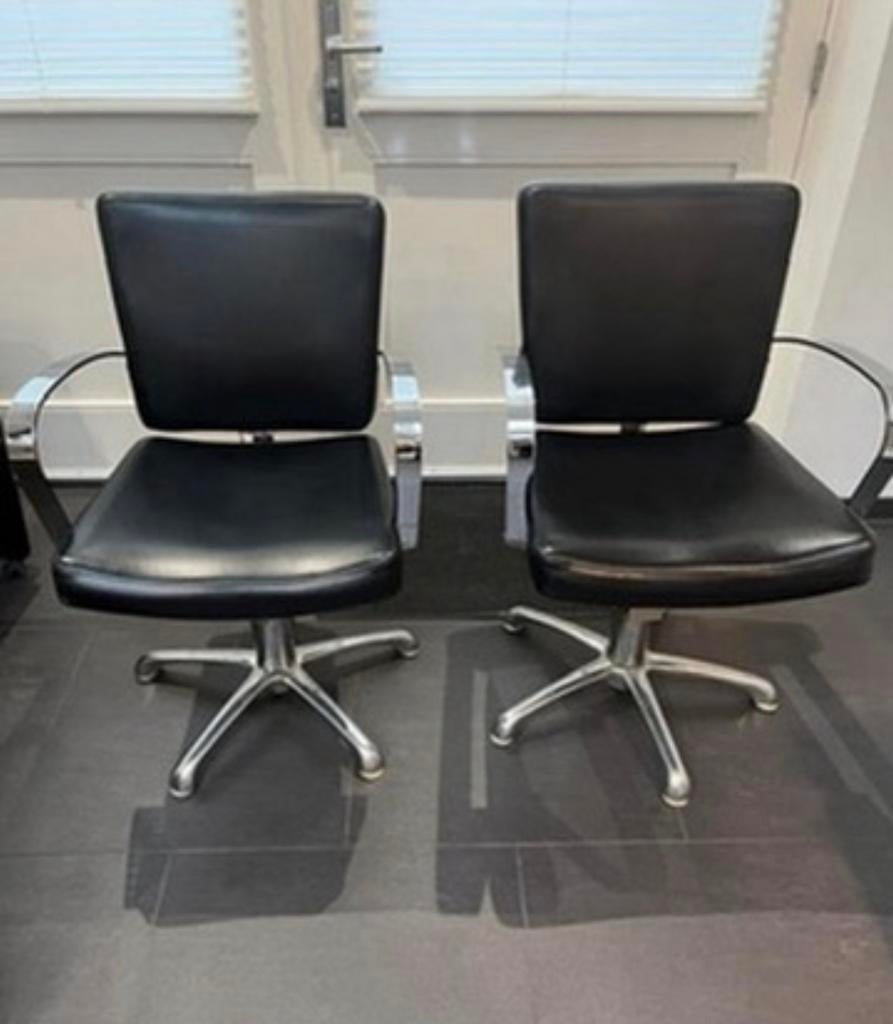 Kappersstoelen, Ophalen, Zo goed als nieuw, Zwart, Twee