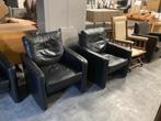 2 fauteuils echt leer antraciet WSchillig SAMEN SLECHTS€250, Huis en Inrichting, Fauteuils, Ophalen of Verzenden, Zo goed als nieuw
