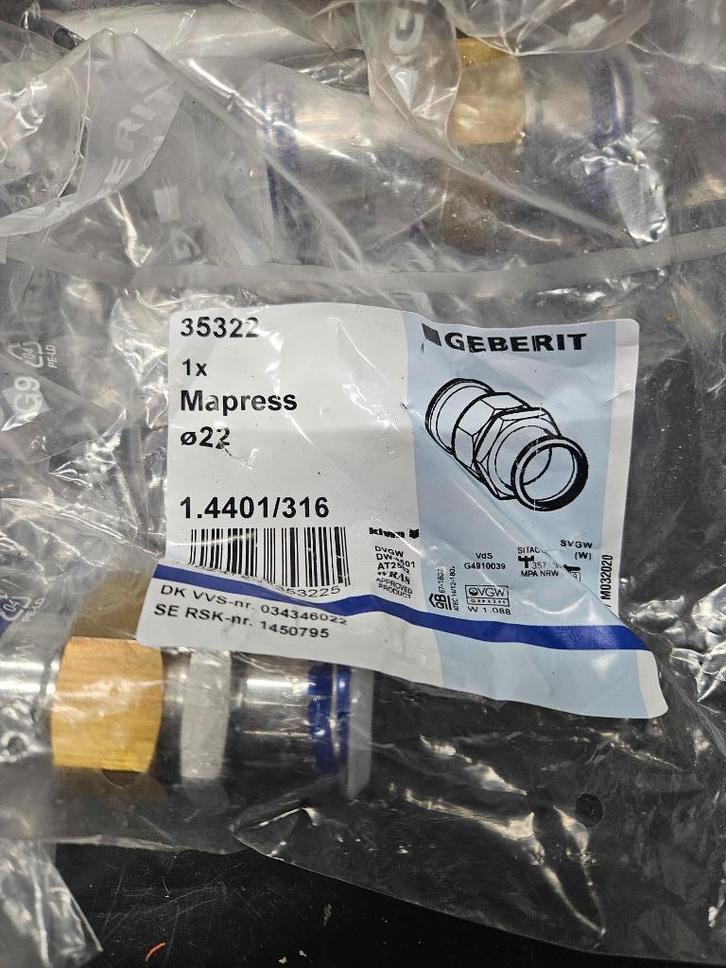 10 x Splinternieuwe Geberit Mapress 3 delige Perskoppeling, Doe-het-zelf en Verbouw, Sanitair, Nieuw, Toilet, Rvs, Ophalen of Verzenden