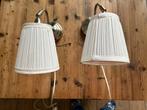 2x Wandlampen met Stoffen Kap, Huis en Inrichting, Ophalen of Verzenden, Zo goed als nieuw, Metaal