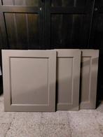6 keukenkast deurtjes massief hout, Ophalen, Gebruikt, Bruin, 50 tot 100 cm