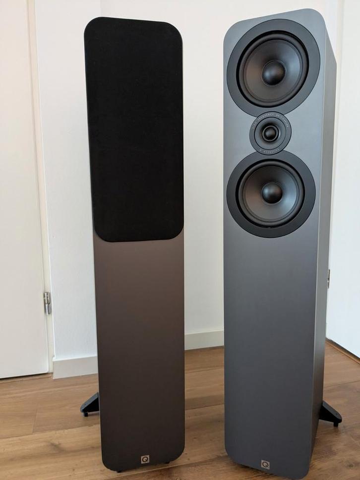 Vloerstaande luidsprekers Q-Acoustics 3050, Audio, Tv en Foto, Luidsprekers, Zo goed als nieuw, Front, Rear of Stereo speakers