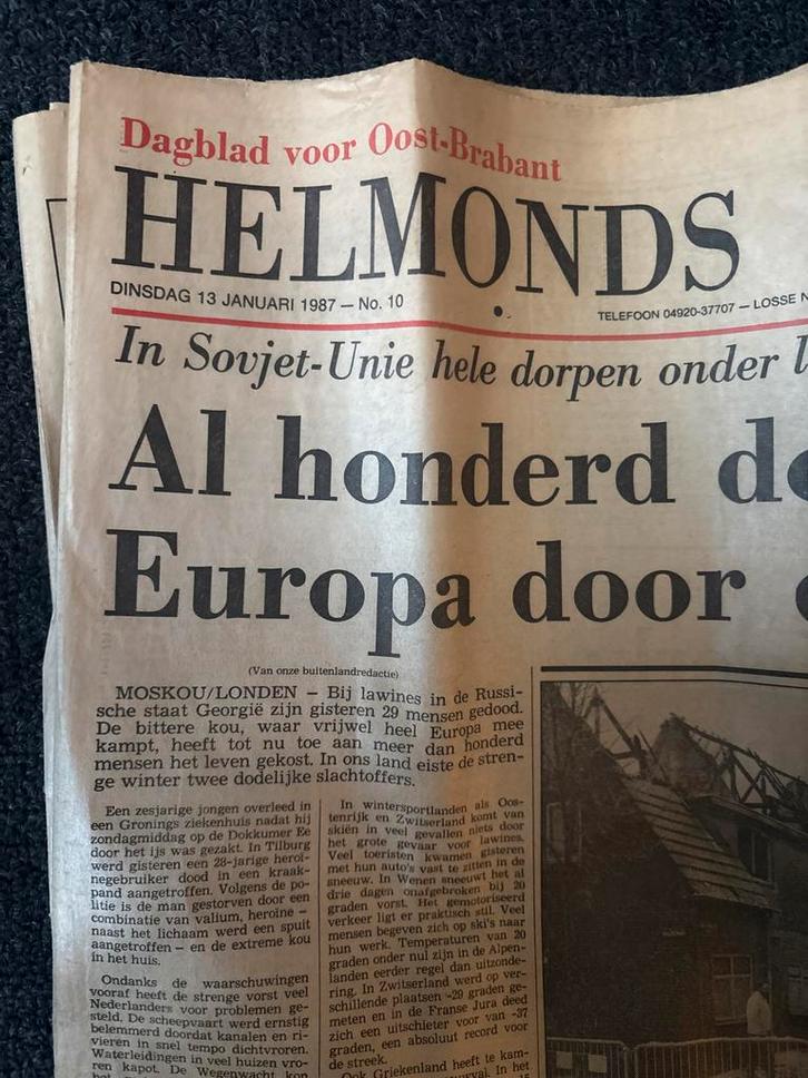 Helmonds Dagblad 13-01-1987, Verzamelen, Tijdschriften, Kranten en Knipsels, Krant, Nederland, 1980 tot heden, Ophalen