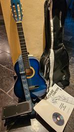 Ashton gitaar 3/4 blauw SPCG34/TBB met alle toebehoren, Overige merken, Gebruikt, Hollow body, Ophalen