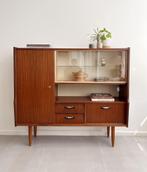 Vintage teakhouten highboard/kast, jaren 60/midcentury, Ophalen, Gebruikt, 100 tot 150 cm, Onbekend