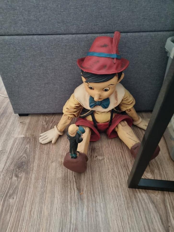 Authentiek Disney Pinokkio & Japie Krekel Beeld – Porselein, Verzamelen, Disney, Zo goed als nieuw, Beeldje of Figuurtje, Overige figuren